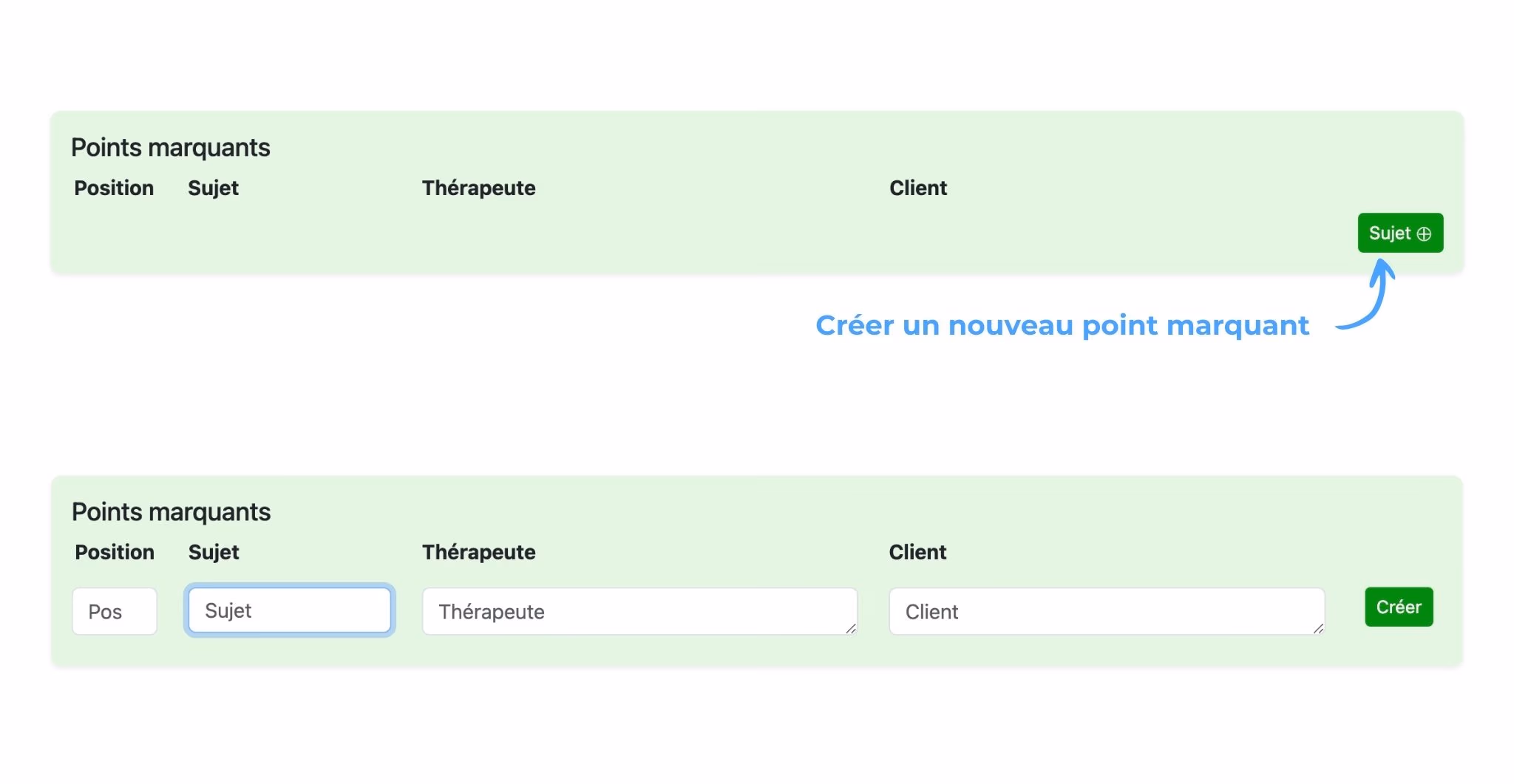 Ajouter un point marquant à un compte-rendu