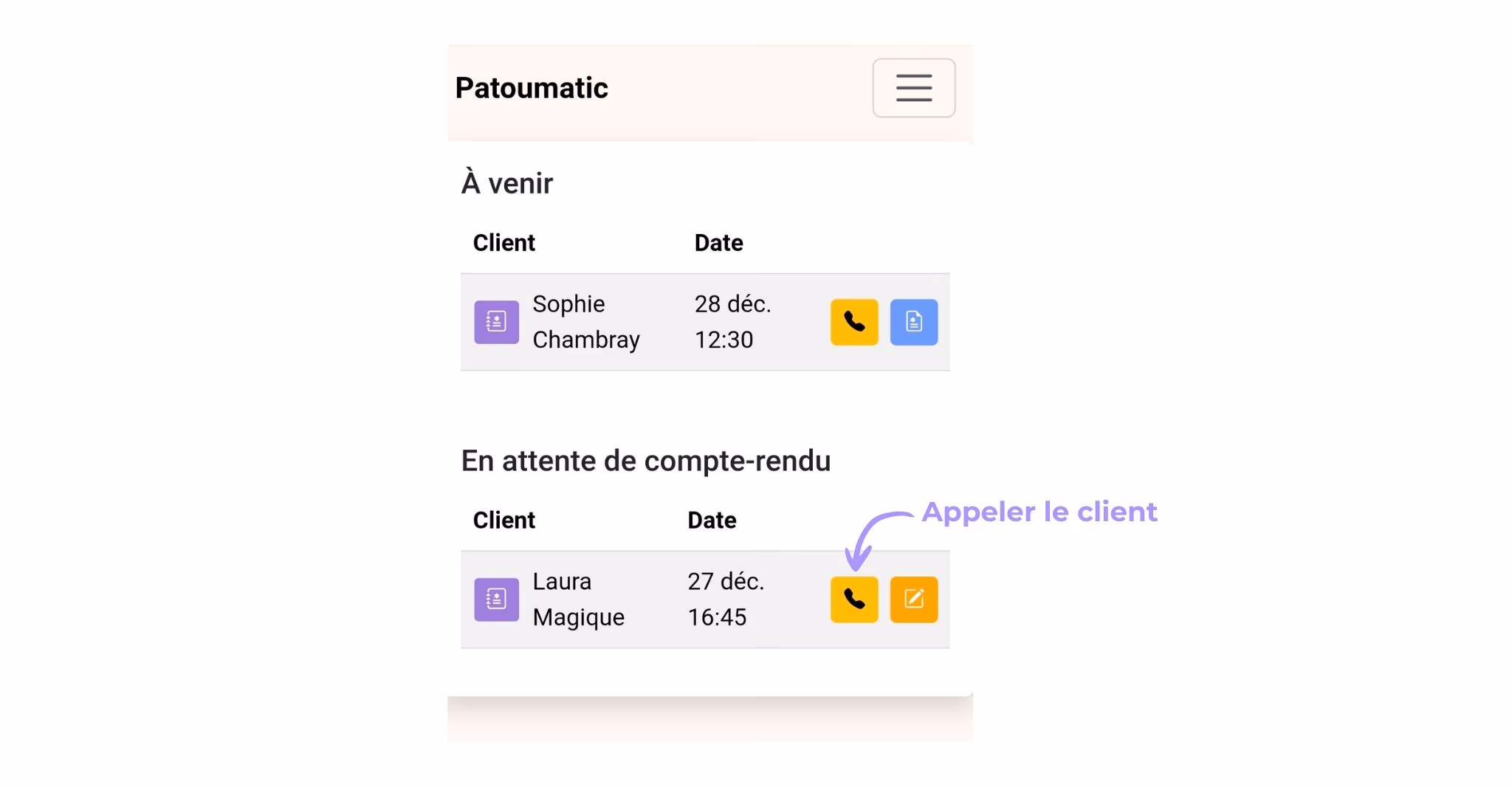Appeler un client en retard