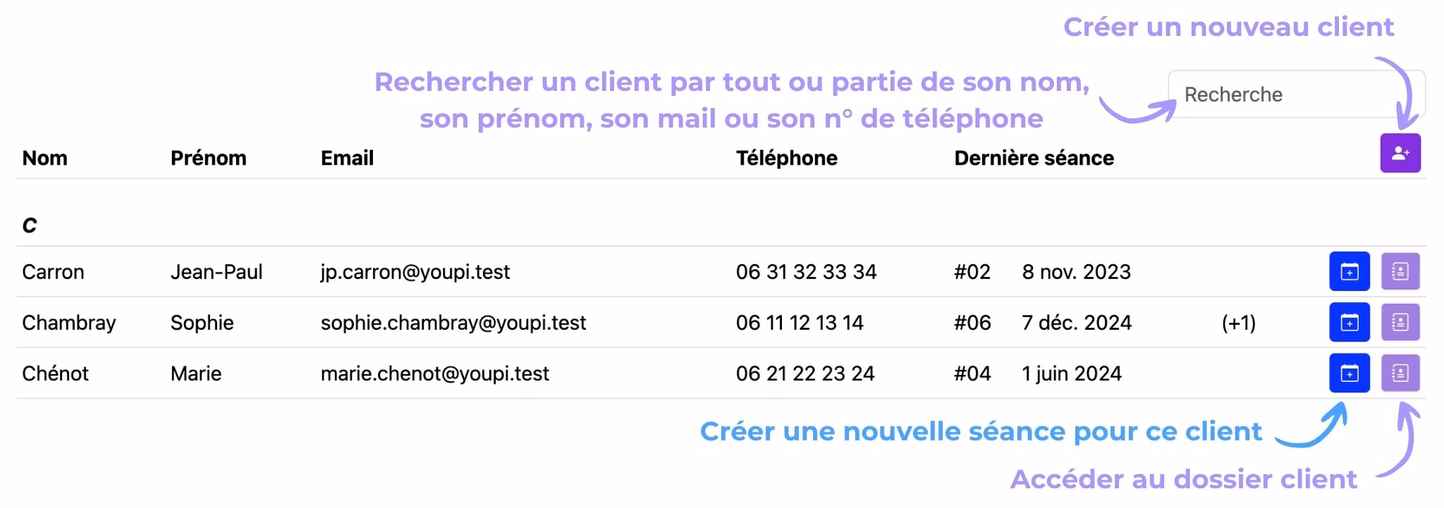 La vue "Clients", étape 1