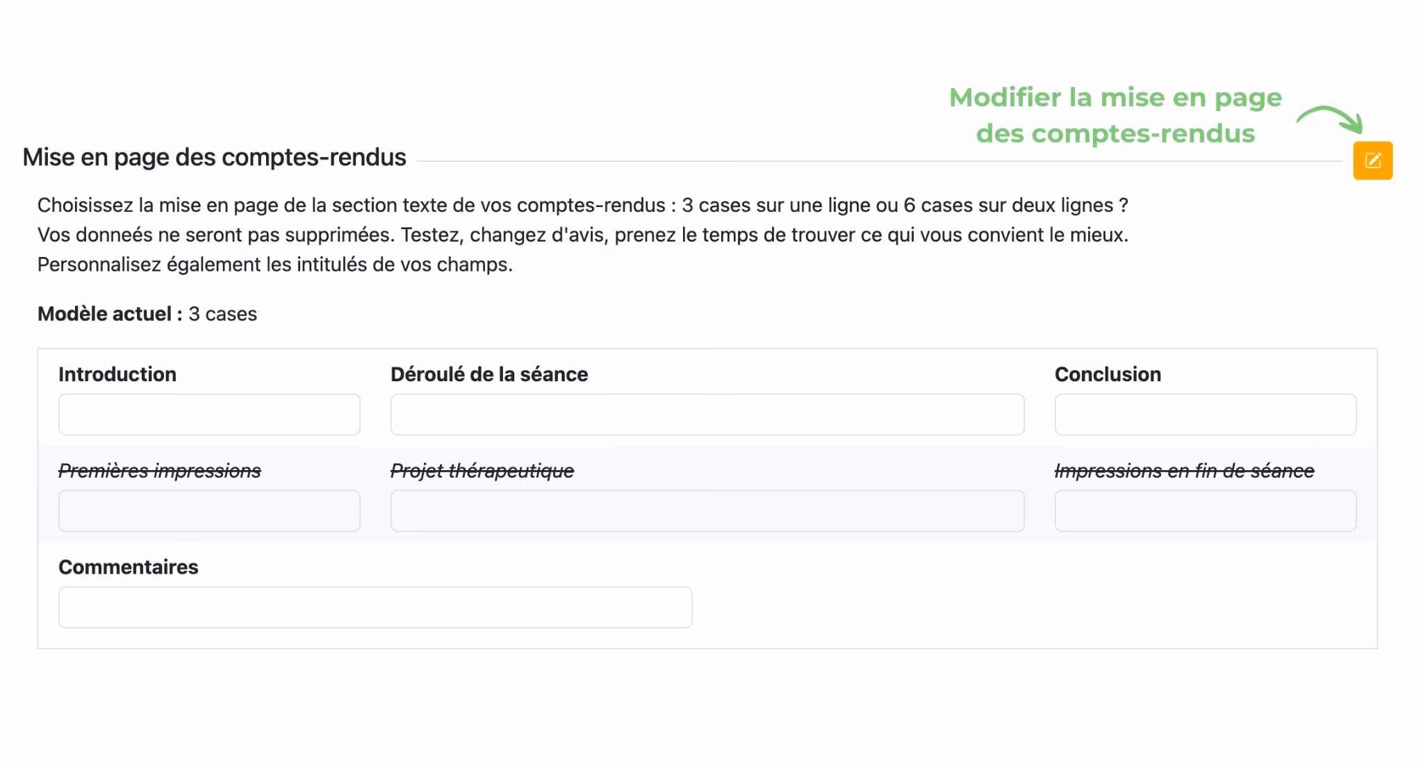 Modifier la mise en page des comptes-rendus