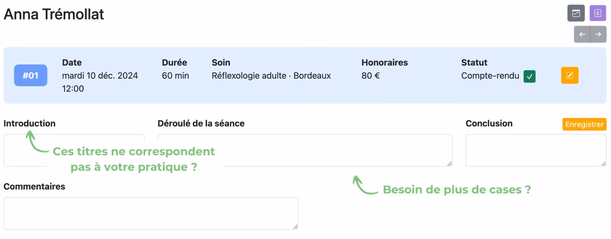 Modifier la mise en page des comptes-rendus, étape 1
