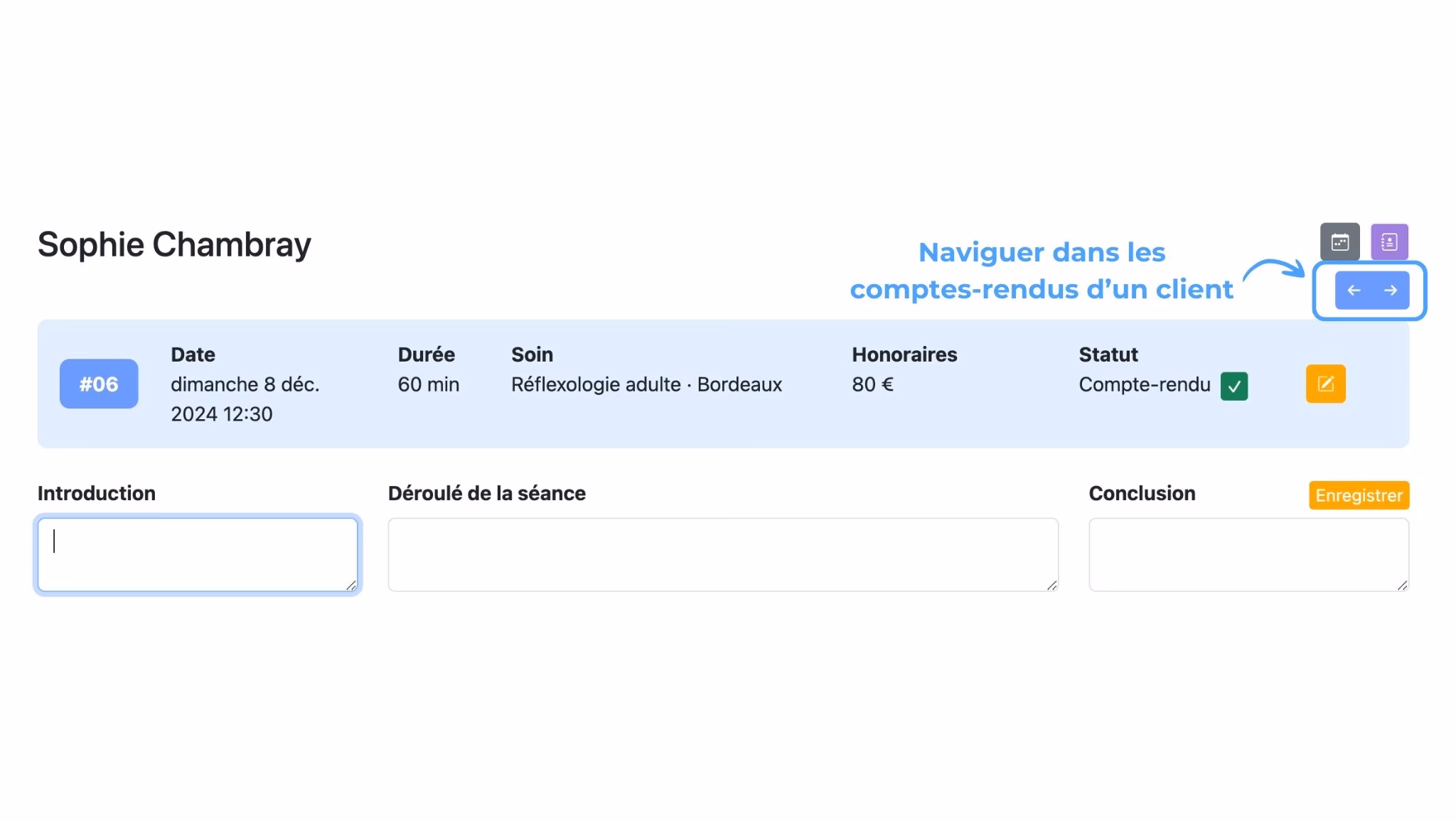 Passer d'un compte-rendu à un autre