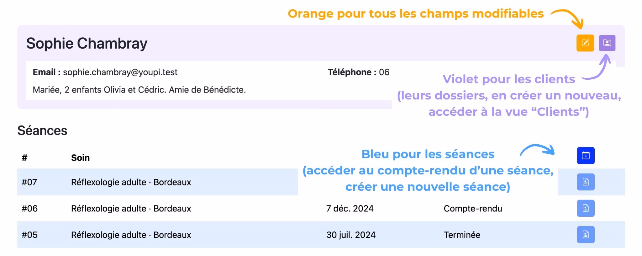 Suivre les couleurs, étape 1