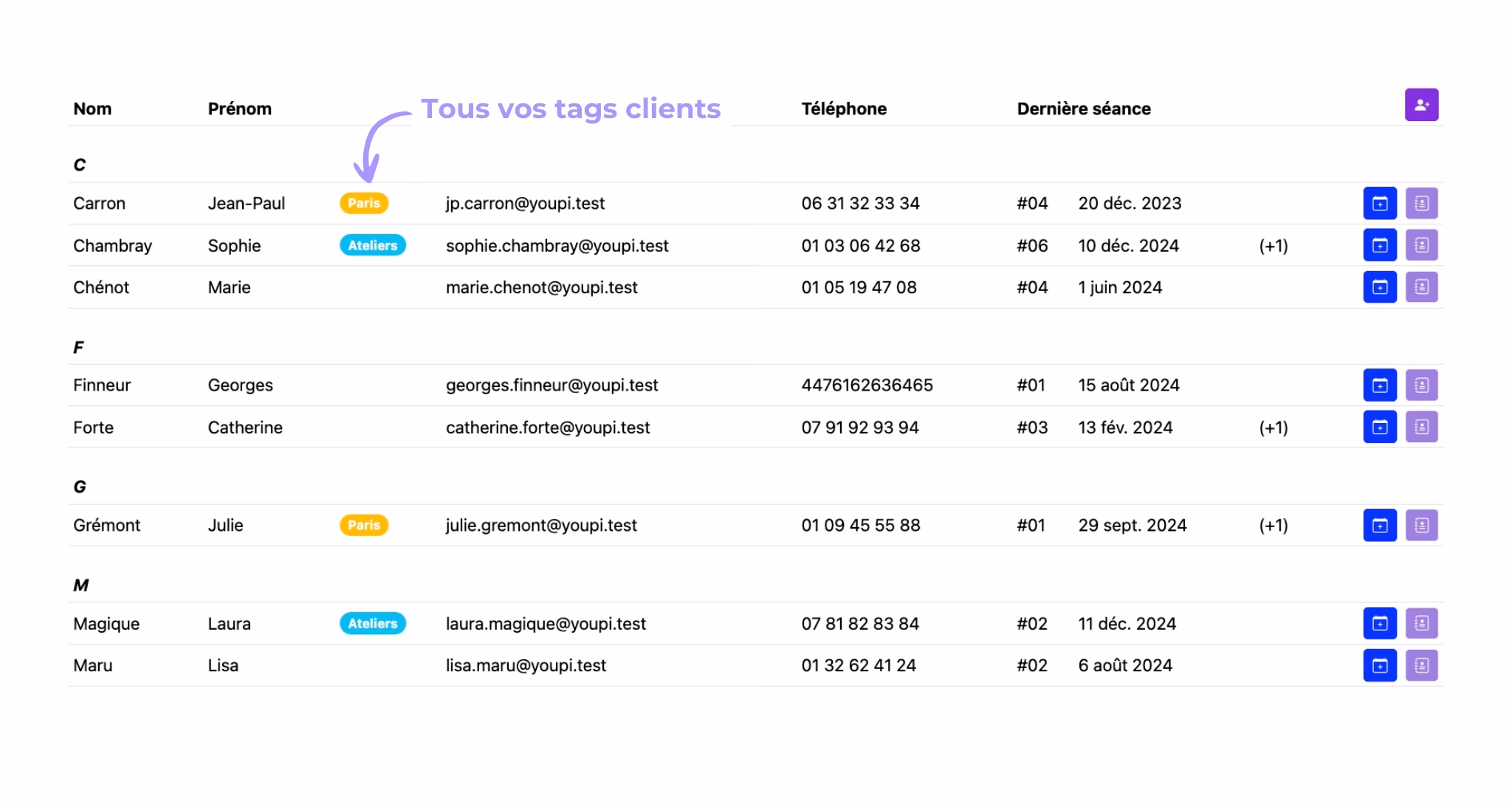 Utiliser les tags client