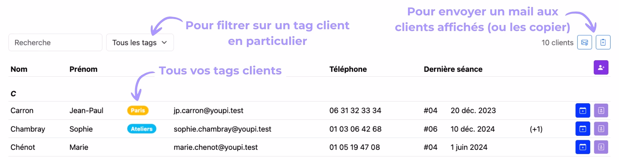 Utiliser les tags client, étape 3