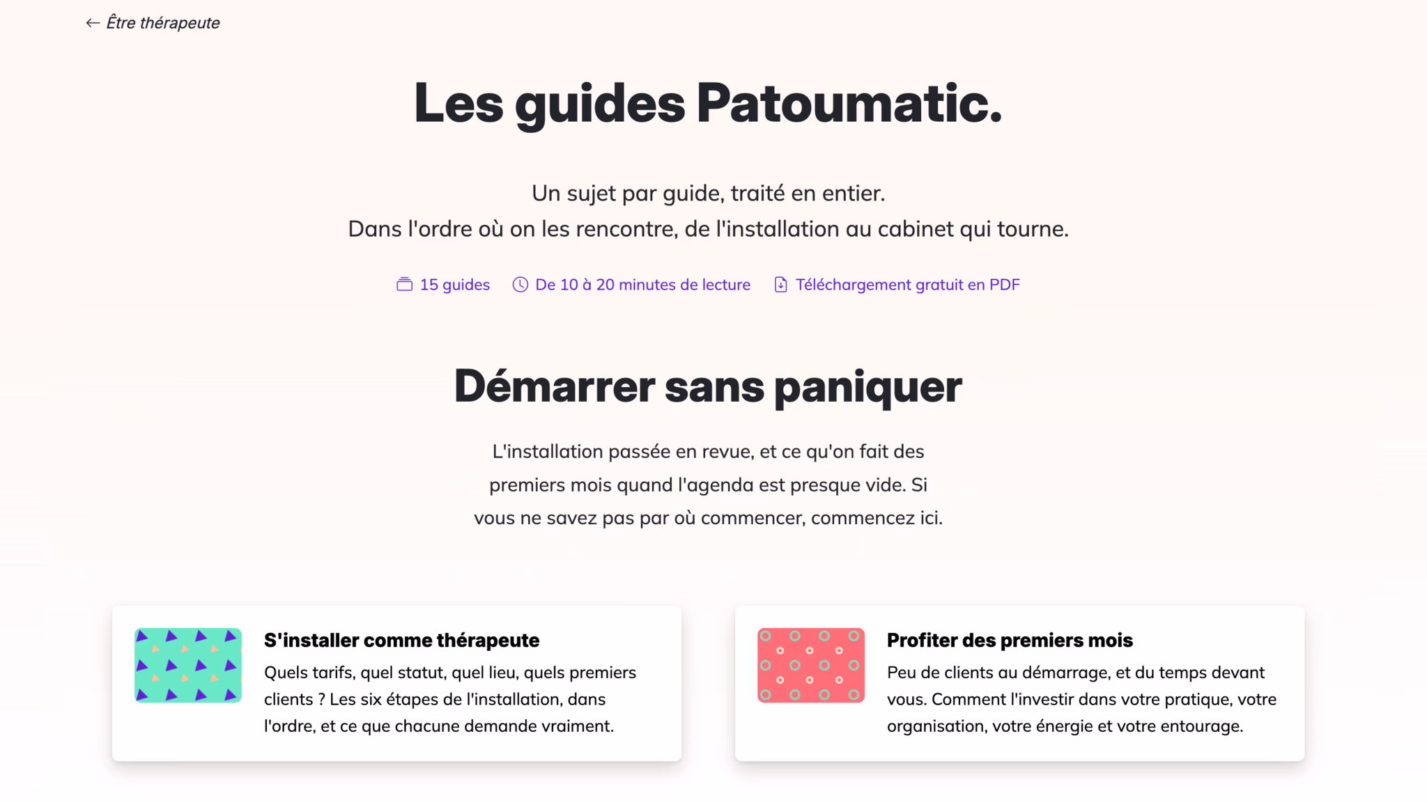 La collection des 15 guides Patoumatic
