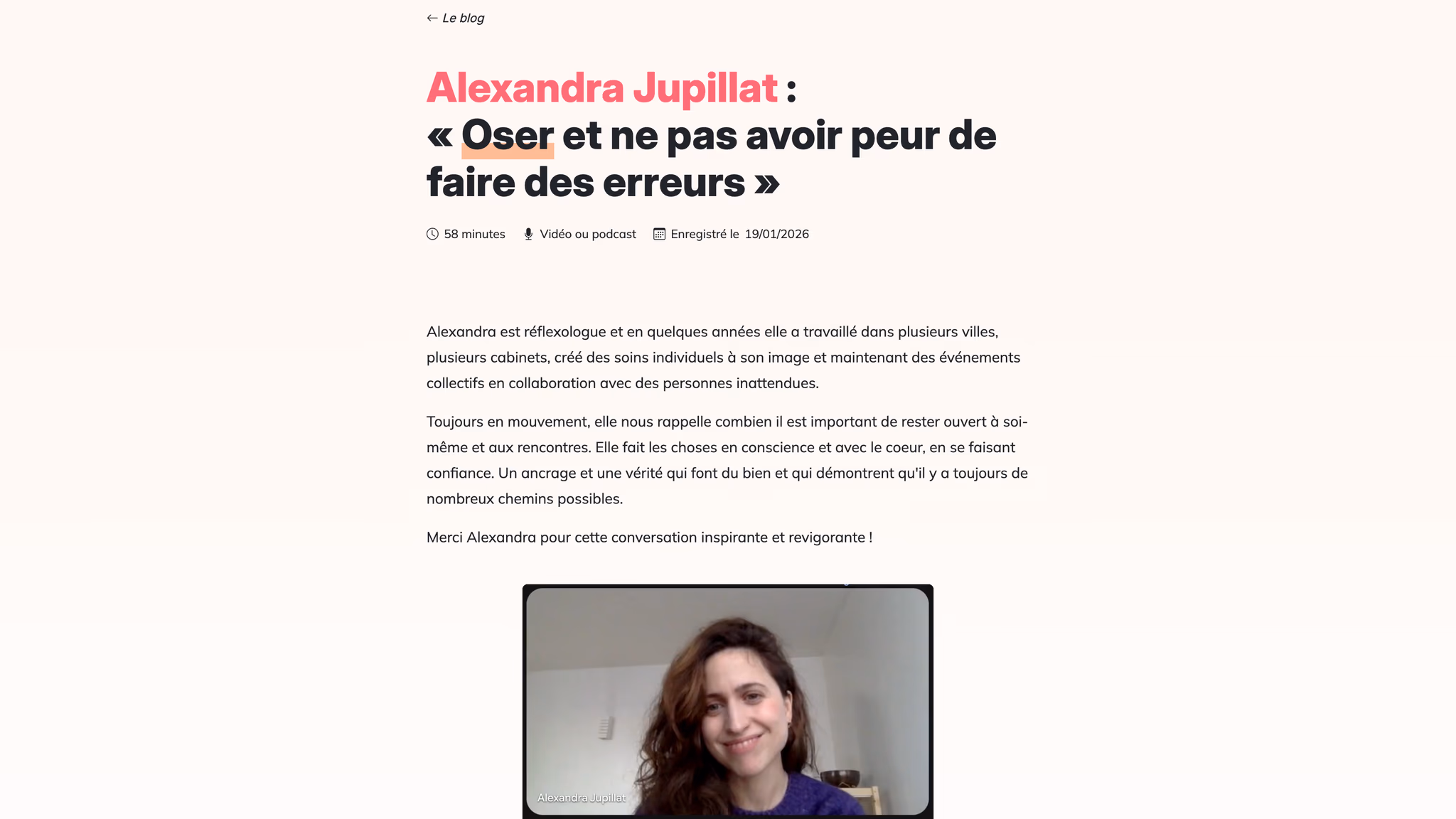 Notre première interview de thérapeute